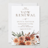 Boho Rustieke Bloemige Huwelijksbelofte Vernieuwin Kaart (Voorkant)