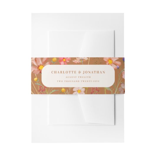 Boho Rustieke Bloemrijke Herfst Bruiloft Uitnodigingen Wikkel (Voorkant Voorbeeld)