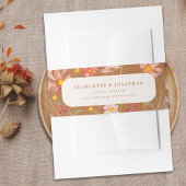 Boho Rustieke Bloemrijke Herfst Bruiloft Uitnodigingen Wikkel