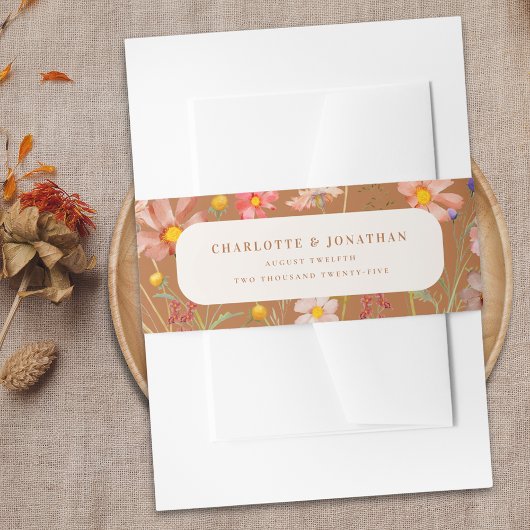 Boho Rustieke Bloemrijke Herfst Bruiloft Uitnodigingen Wikkel