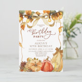 Boho Rustieke Boog Coquette herfst pompoen verjaar Kaart (Staand voorkant)