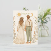 Boho Rustieke Cowboy Trouwdag Save the Date Kaart (Staand voorkant)