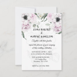 Boho Rustieke Elegante Bloemen Huwelijk RSVP Kaartje