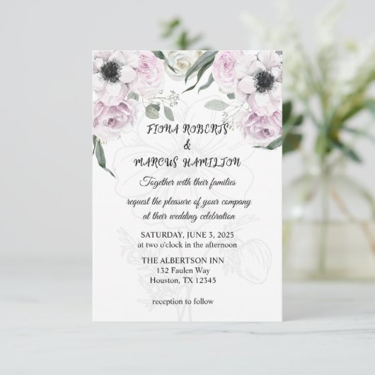 Boho Rustieke Elegante Bloemen Huwelijk Save the D Save The Date (Staand voorkant)