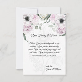 Boho Rustieke Elegante Bloemrijke Dankkaart Bedankkaart