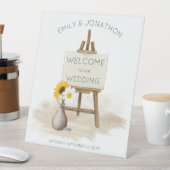 Boho rustieke ezel Wildbloemen Welkom op bruiloft Reclamebord Met Voetstuk (Insitu)