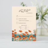 Boho rustieke Floral Maaltijd Keuze Bruiloft RSVP Kaartje (Staand voorkant)