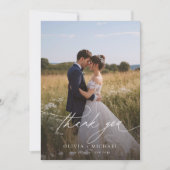 Boho rustieke foto bruiloft bedankkaart (Voorkant)