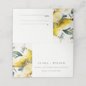 Boho rustieke gele citroen tuin Waterverf bruiloft Plaatskaartje (Buitenkant ongevouwen)