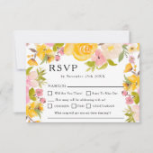 Boho rustieke gele wilde bloemen chic bruiloft RSV RSVP Kaartje (Voorkant)