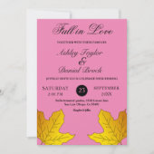 Boho rustieke gouden bladeren roze Herfst bloemenb Kaart (Voorkant)