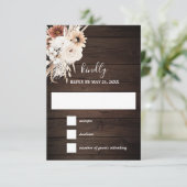 Boho rustieke Herfst Bloemen Bruiloft RSVP Kaart (Staand voorkant)