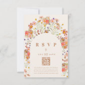 Boho Rustieke Herfst Bloemenmaaltijden RSVP Kaartje (Voorkant)