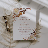 Boho rustieke herfst bloementerras bruiloft kaart