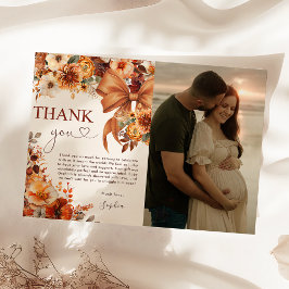 Boho Rustieke Herfst Bloemige Baby Shower Bedankka Kaart