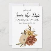 Boho rustieke Herfst Floral bruiloft foto Save The Date (Voorkant)
