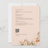 boho rustieke herfst herfst bloemen bruiloft uitno kaart (Achterkant)