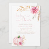 Boho rustieke herfst pompoen baby meisje douche kaart (Voorkant / Achterkant)