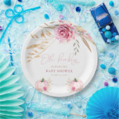 Boho rustieke herfst pompoen Baby shower Papieren Bordje (Feest)