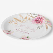 Boho rustieke herfst pompoen Baby shower Papieren Bordje (Gekanteld)