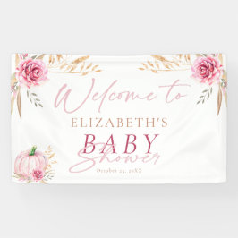 Boho rustieke herfst pompoen welkom Baby shower Spandoek
