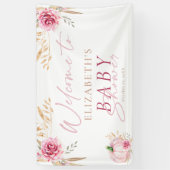 Boho rustieke herfst pompoen welkom Baby shower Spandoek (Verticaal)