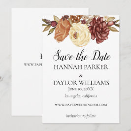 Boho rustieke Herfst Waterverf Floral Save The Date