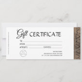Boho rustieke houten look cadeaubon kaart (Achterkant)