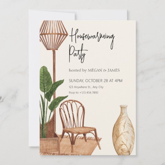 Boho rustieke interieur huis kaart (Voorkant)