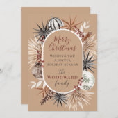 Boho rustieke kerst Waterverf Feestdagenkaart (Voorkant / Achterkant)