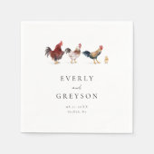 Boho & rustieke kip bruiloft servet (Voorkant)