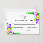 Boho rustieke kleurrijke Rozen zomer bloemenbruilo RSVP Kaartje (Voorkant)