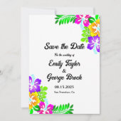 Boho rustieke kleurrijke Rozen zomer bloemenbruilo Save The Date (Voorkant)