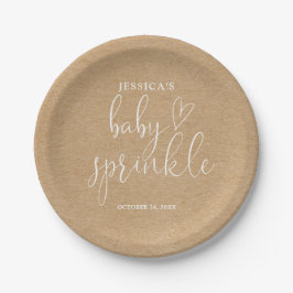 Boho Rustieke Kraft Neutrale Baby Sprinkle Shower Papieren Bordje