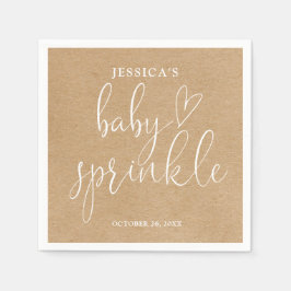 Boho Rustieke Kraft Neutrale Baby Sprinkle Shower Servet