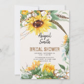 Boho Rustieke Lichten Zonnebloem Bruiloft Feest Kaart (Voorkant)