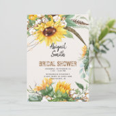 Boho Rustieke Lichten Zonnebloem Bruiloft Feest Kaart (Staand voorkant)