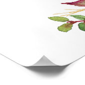 Boho rustieke marsala bloemrijke bruids-shower wel poster (Hoek)