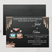 boho rustieke moderne elegante koffie bruiloft kaart (Voorkant / Achterkant)