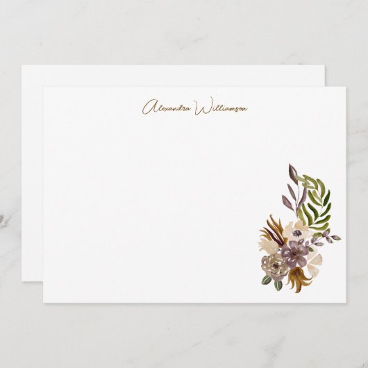 Boho Rustieke Natuur Botanische Aangepaste Bruidsd Bedankkaart (Voorkant / Achterkant)