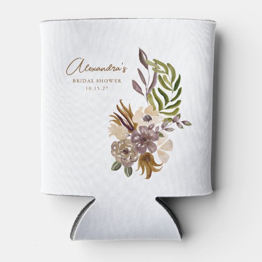 Boho Rustieke Natuur Botanische Aangepaste Bruidsd Blikjeskoeler (Voorkant)