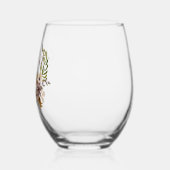 Boho Rustieke Natuur Botanische Aangepaste Bruidsd Wijnglas Zonder Voet (Links)