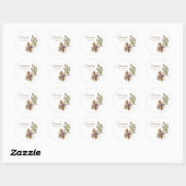 Boho Rustieke Natuur Botanische Aangepaste Bruidss Ronde Sticker (Vel)