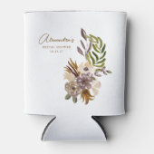 Boho Rustieke Natuur Botanische Aangepaste Bruilof Blikjeskoeler (Voorkant)