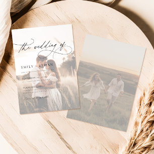 Boho rustieke overlay foto bruiloft kaart