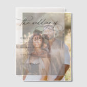 Boho rustieke overlay foto bruiloft vellum uitnodigingen (Offset (Koppel))