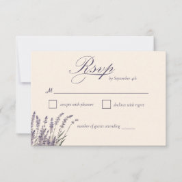 Boho Rustieke Paarse Lavendel Bloemen Huwelijk RSVP Kaartje