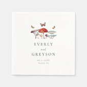 Boho & rustieke paddenstoel bruiloft servet (Voorkant)