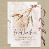 Boho Rustieke Pampas & Gedroogd Boeket Bruidslunch Kaart