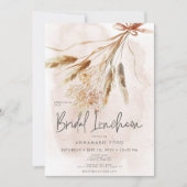Boho Rustieke Pampas & Gedroogd Boeket Bruidslunch Kaart (Voorkant)